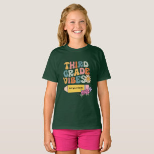 Personalized Third Grade vibes back to school T-Shirt