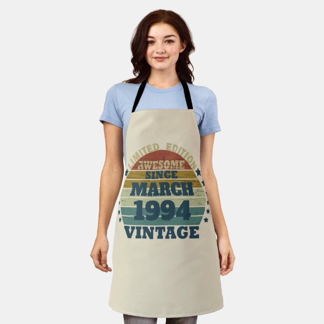 Personalized Thirty vintage 30th birthday party Apron (Worn)