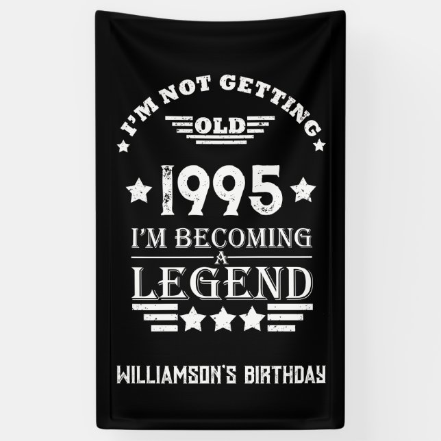 Personalized Thirty vintage 30th birthday party Banner (Vertical)