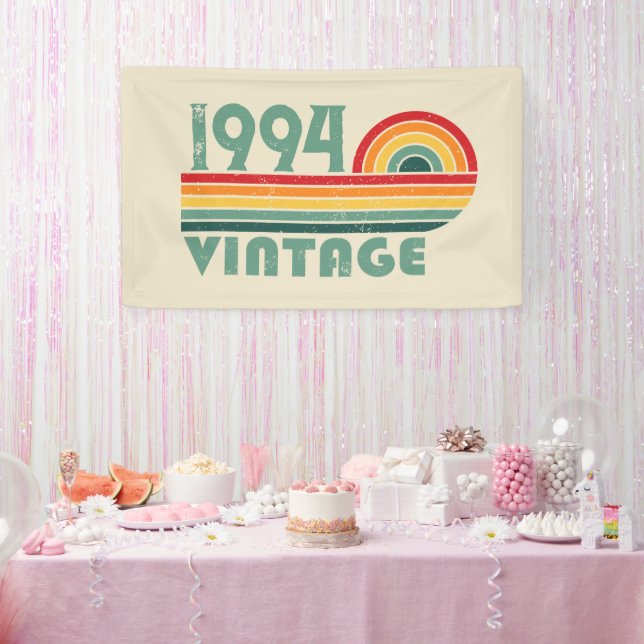 Personalized Thirty vintage 30th birthday party Banner (Party)
