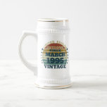 Personalized Thirty vintage 30th birthday party Beer Stein<br><div class="desc">Add originality to your wardrobe with this vintage retro sunset graphic design and stylish typography font lettering. It's a perfect gift for men,  women,  husbands,  wives,  girlfriends,  and boyfriends who will love this unique artwork. An ideal and fun holiday present for your birthday celebration.</div>