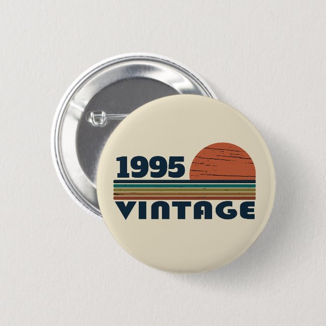 Personalized thirty vintage 30th birthday party button (Front & Back)