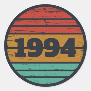 Personalized Thirty vintage 30th birthday party Classic Round Sticker