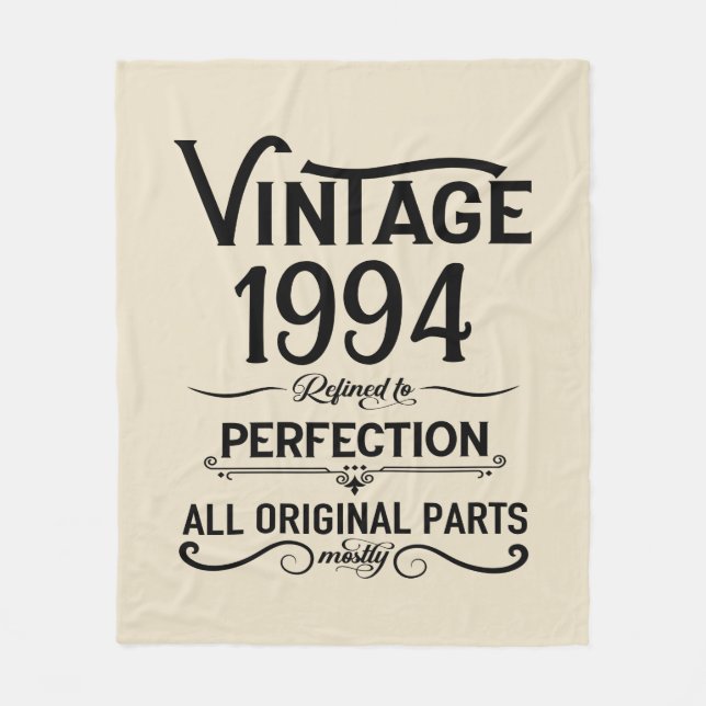 Personalized Thirty vintage 30th birthday party Fleece Blanket (Front)
