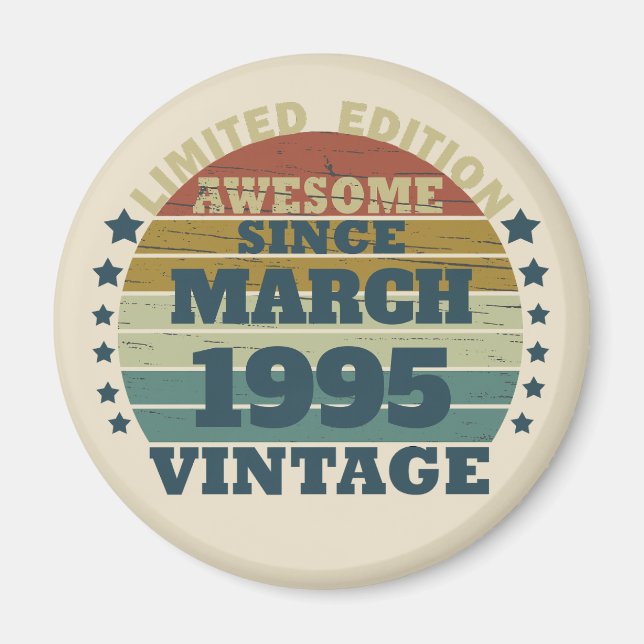 Personalized Thirty vintage 30th birthday party Magnet (Front)