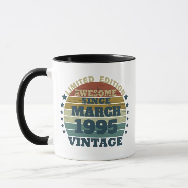 Personalized Thirty vintage 30th birthday party Mug (Left)