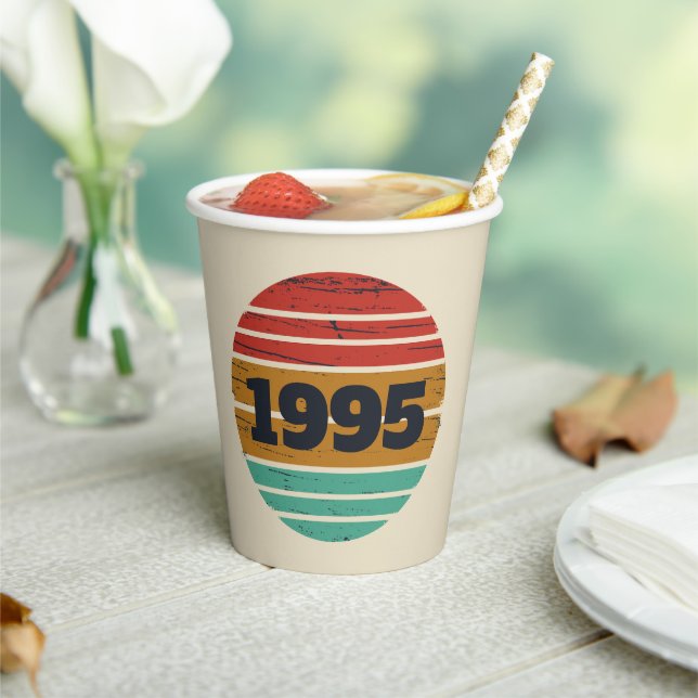 Personalized thirty vintage 30th birthday party paper cups (Insitu)