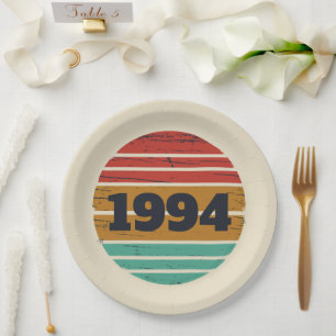 Personalized Thirty vintage 30th birthday party Paper Plates