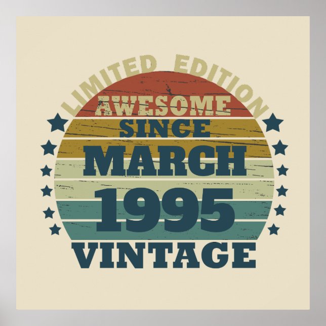 Personalized Thirty vintage 30th birthday party Poster (Front)