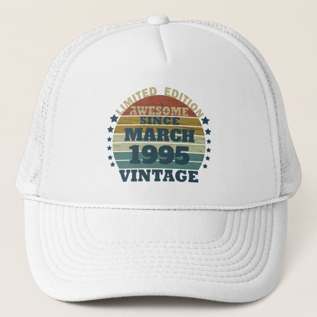Personalized Thirty vintage 30th birthday party Trucker Hat (Front)