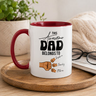 Personalized This Awesome Dad Belongs To Custom Mug