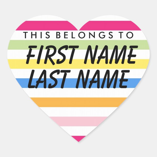 Personalized This Belongs To Heart Sticker (Front)