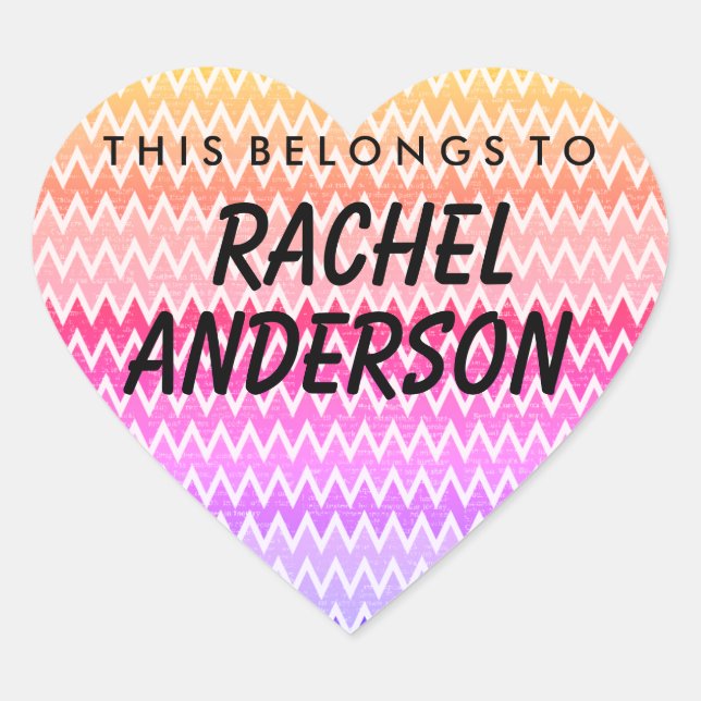 Personalized This Belongs To Heart Sticker (Front)