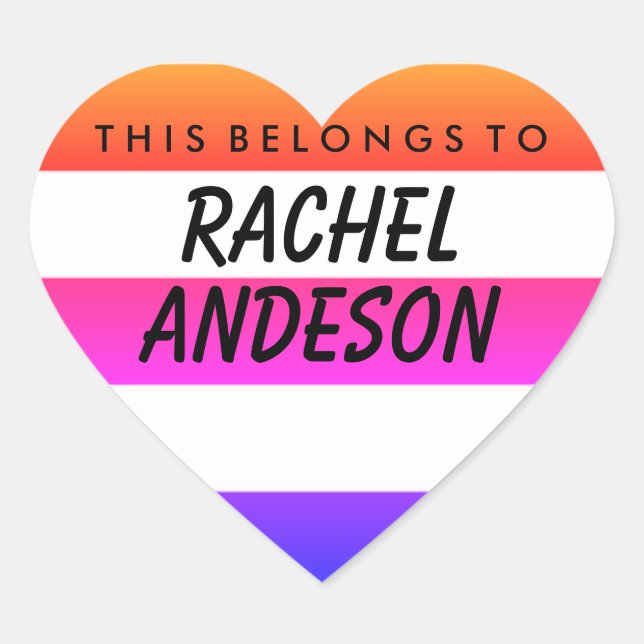 Personalized This Belongs To Heart Sticker (Front)