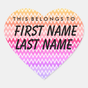 Personalized This Belongs To Heart Sticker