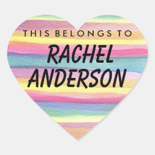 Personalized This Belongs To Heart Sticker