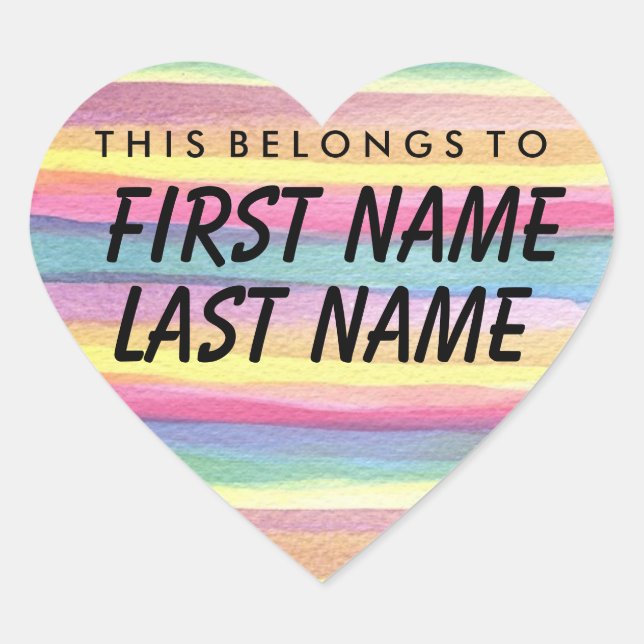 Personalized This Belongs To Heart Sticker (Front)