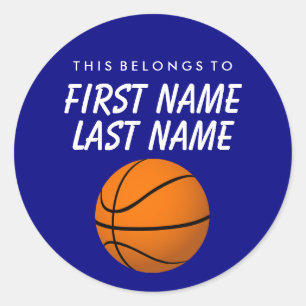 Personalized This Belongs To Sticker - Basketball