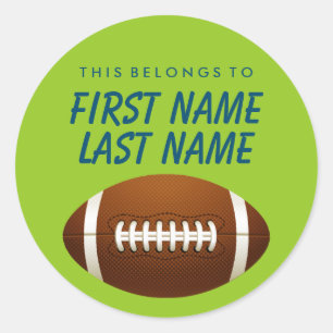 Personalized This Belongs To Sticker - Football