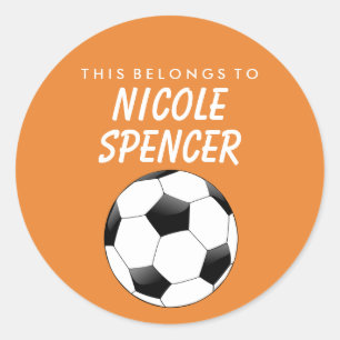 Personalized This Belongs To Sticker - Soccer