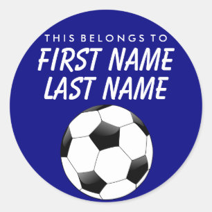 Personalized This Belongs To Sticker - Soccer