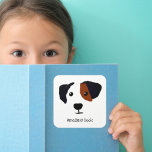 Personalized This Book Belongs To Dog  Square Sticker<br><div class="desc">A fun dog bookplate sticker perfect for kids and dog lovers. A great gift idea for young bibliophiles.</div>