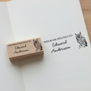 Personalized This Book Belongs To Stamp with Owl