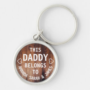 Personalized This Daddy Belongs To Father's Day Keychain