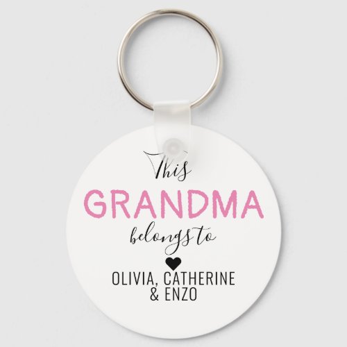 Personalized This Grandma Belongs To Mothers Day Keychain