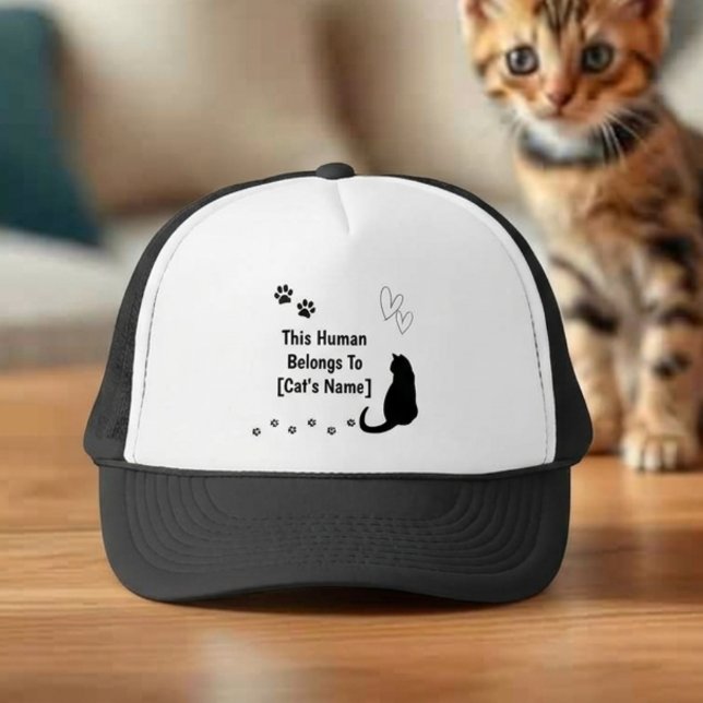 Personalized This Human Belongs To Cat Cap (Creator Uploaded)