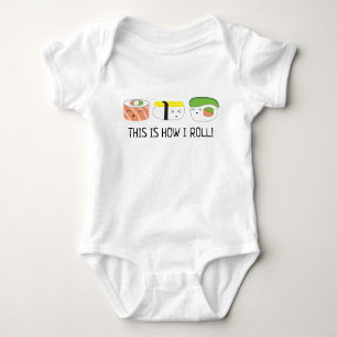 Personalized This is how I roll SUSHI Baby Bodysuit