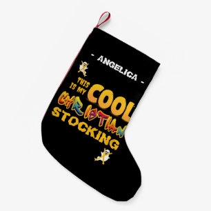 Personalized THIS IS MY COOL CHRISTIAN Halloween Small Christmas Stocking