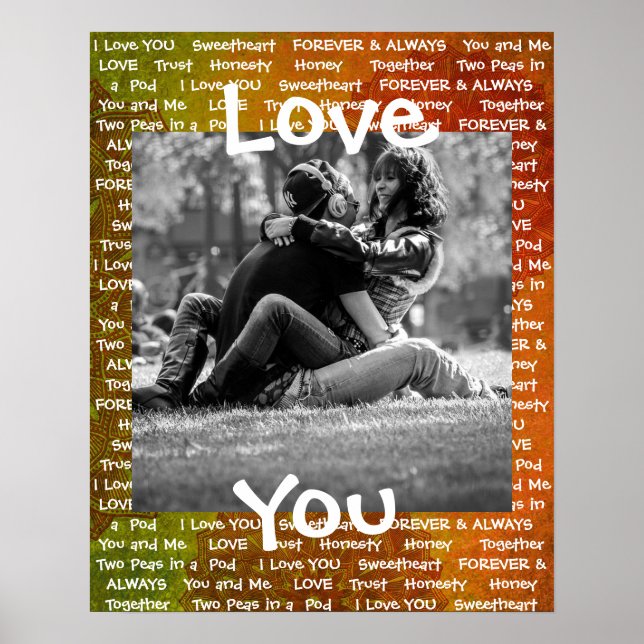 Personalized this "Love You" Couple's Poster (Front)