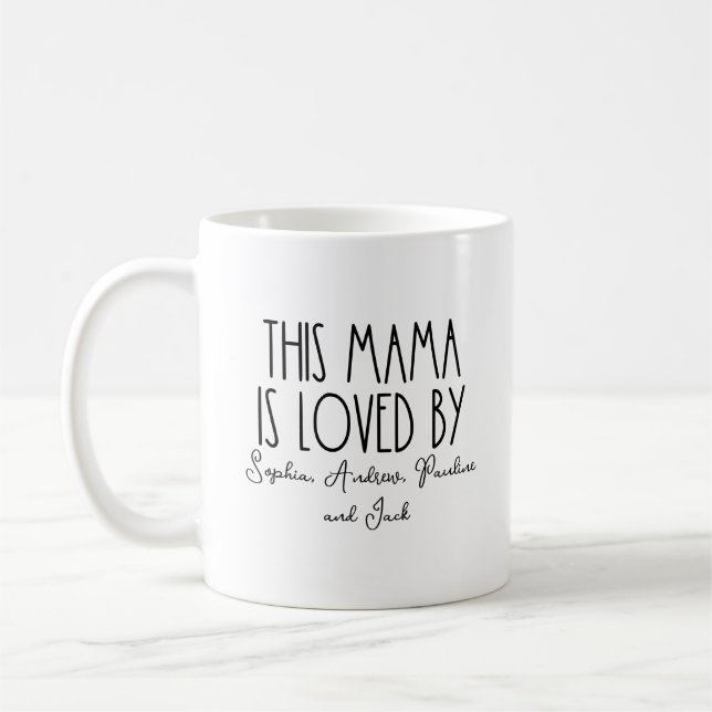 Personalized This Mama Is Loved By Mother's Day Coffee Mug (Left)