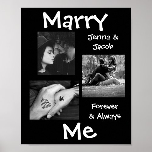 Personalized this Marry Me Couples Photo Poster