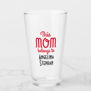 Personalized "This Mom Belongs To" Pint Glass