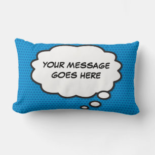 Personalized Thought Bubble Funny Cool Comic Book Lumbar Pillow