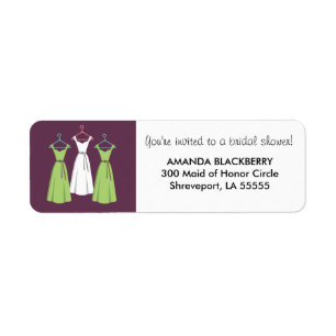 Personalized Three Dresses Bridal Shower Labels 2