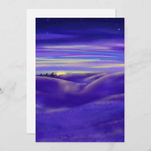 Personalized Three Kings Watercolor Christmas Holiday Card (Front/Back)