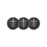 The Three Nails White Cross Christian Golf Ball Marker