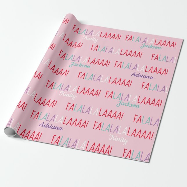 Personalized Three Name Wrapping Paper (Unrolled)