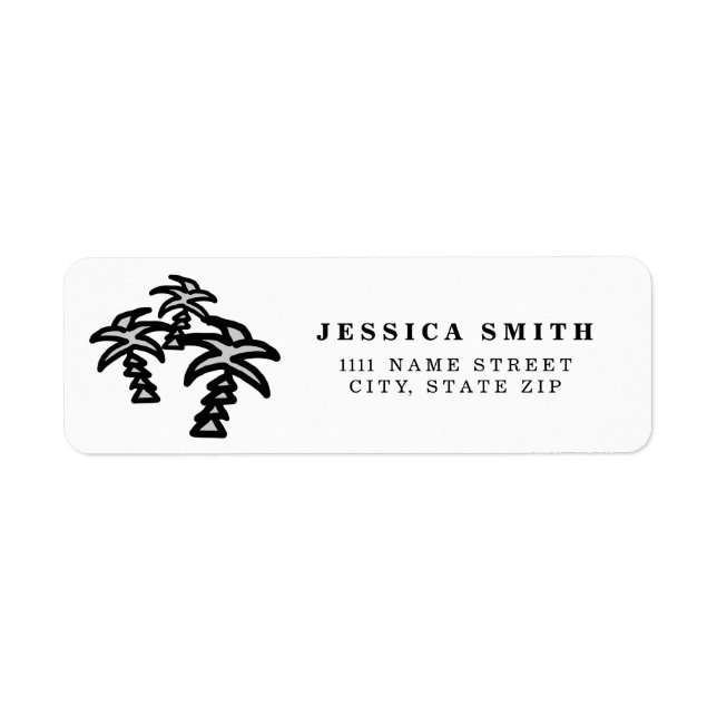 Personalized Three Palm tree tropical summer Label (Front)