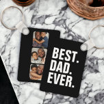 Personalized Three Photo and Text Keychain<br><div class="desc">Design your own easy to make Personalized keychain,  perfect for Fathers Day with best dad ever on the back,  or change it to suit your requirements  - add your own photo and text to this unique gift idea</div>