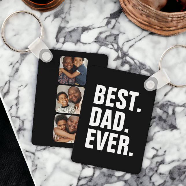 Personalized Three Photo and Text Keychain (Personalized photo and text keychain from Ricaso.  Add your own photographs and text )