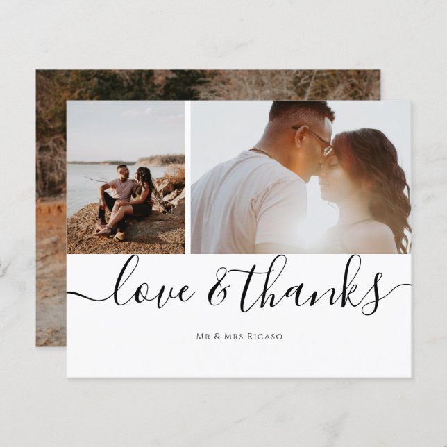 Personalized Three Photo Love and Thank You (Front/Back)