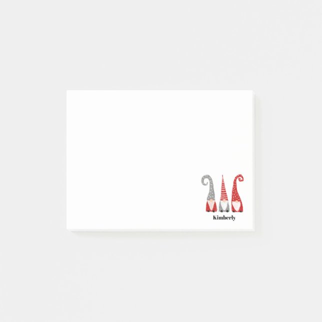 Personalized Three Swedish Gnomes Christmas Post-it Notes (Front)