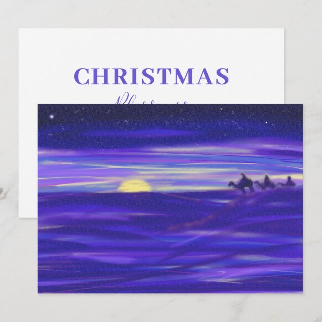 Personalized Three Wise Men watercolor Holiday Card (Front/Back)
