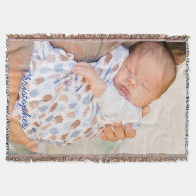 Personalized Throw Blanket Add Photo And Text (Front)