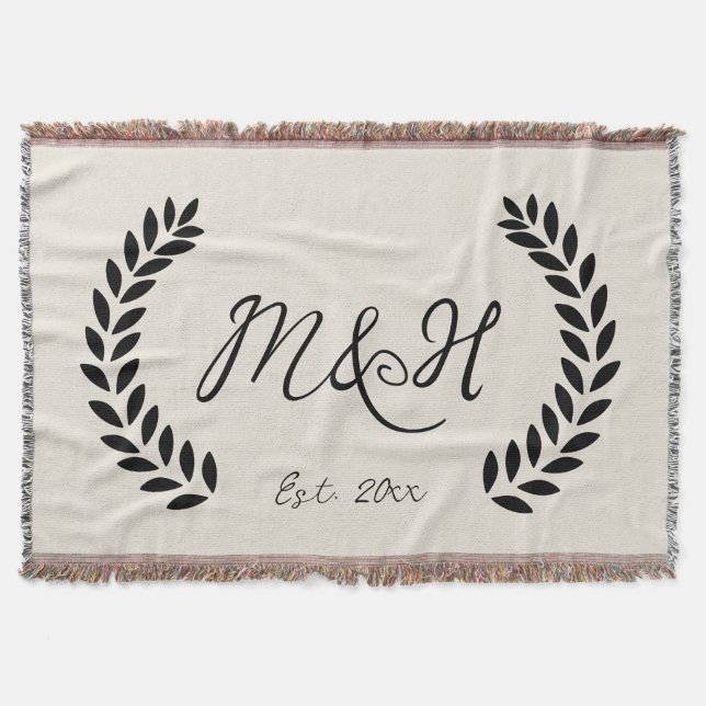 Personalized Throw Blanket, Anniversary Gift Blanket (Front)