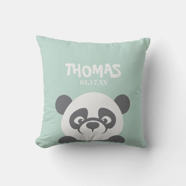 Personalized Throw Pillow Cute panda (Front)